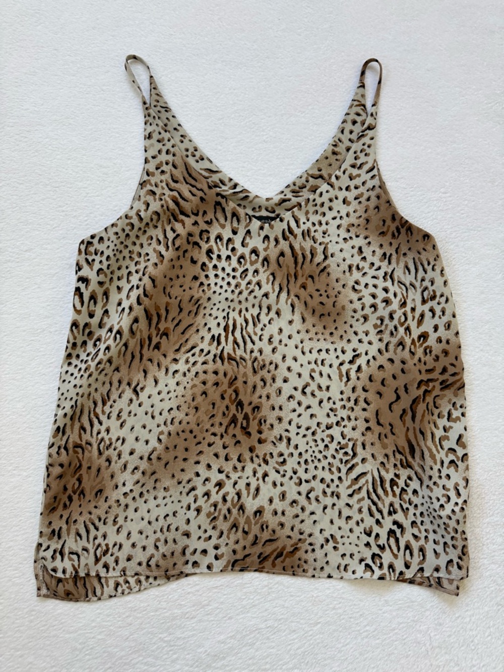 Women's Animal Print Cami Tank Top - Beige Leopard